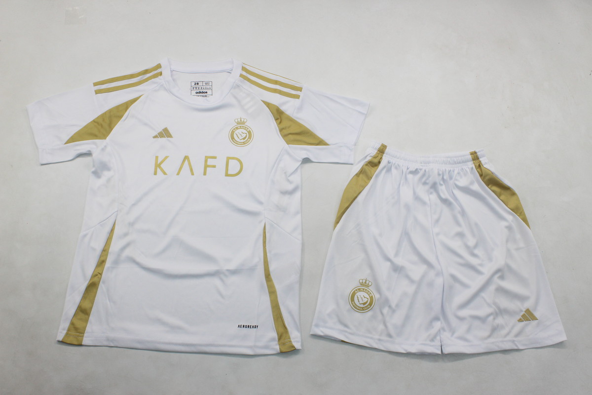 Kids-Al-Nassr 24/25 Third White Soccer Jersey
